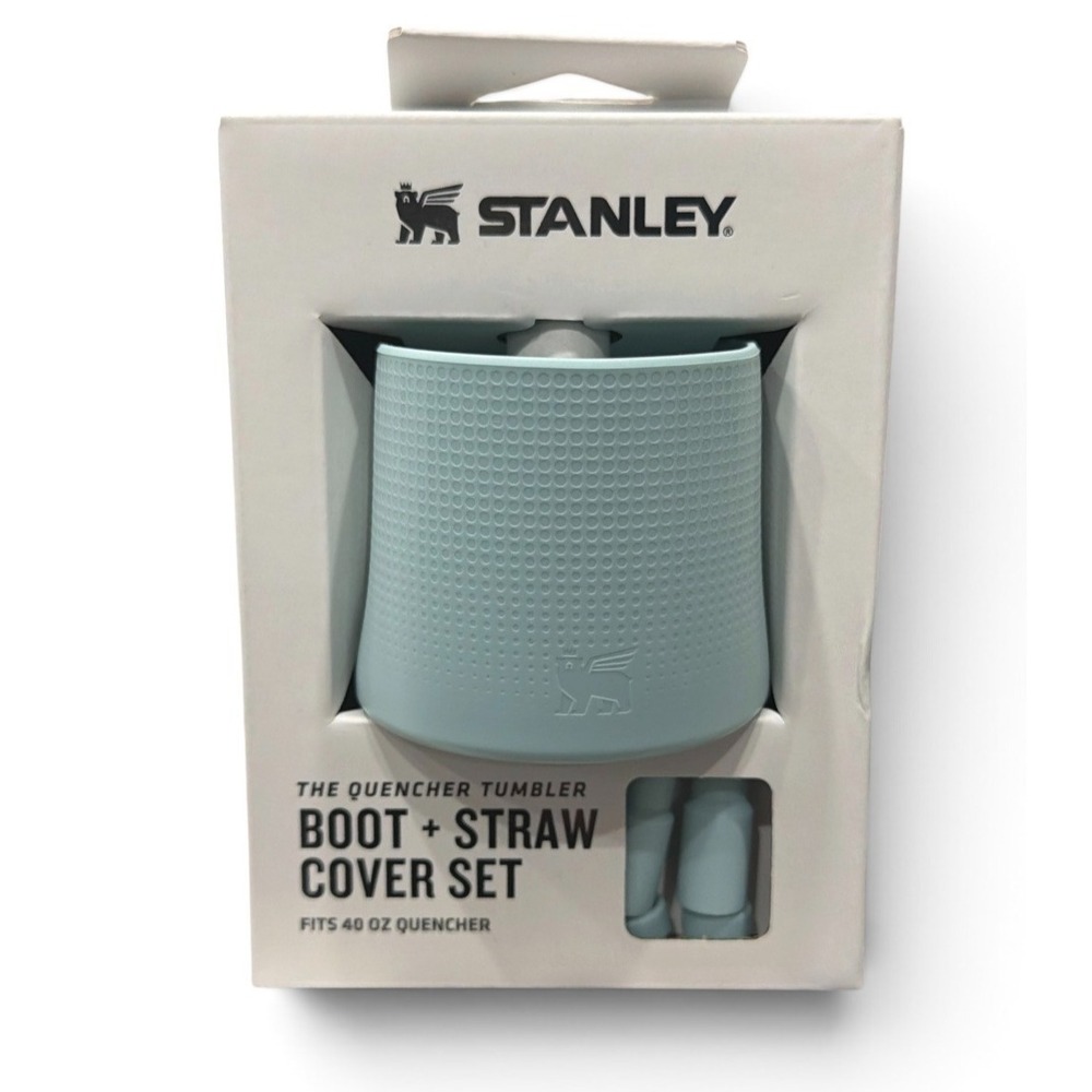 Stanley Quencher Tumbler Boot And Straw Cover Set 40 Oz Seafoam NEW - Picture 2 of 3